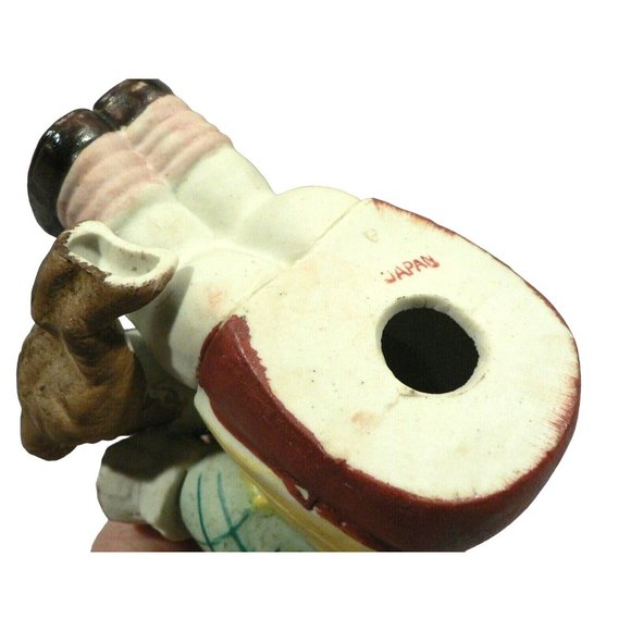 Bisque Boy Figurine Hand Painted matte finish with dog Japan - Picture 8 of 9